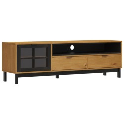 vidaXL Mueble de TV con puerta de vidrio FLAM madera pino 158x40x50 cm