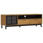 vidaXL Mueble de TV con puerta de vidrio FLAM madera pino 158x40x50 cm vidaXL Mueble de TV con puerta de vidrio FLAM madera pino 158x40x50 cm