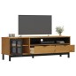 vidaXL Mueble de TV con puerta de vidrio FLAM madera pino 158x40x50 cm vidaXL Mueble de TV con puerta de vidrio FLAM madera pino 158x40x50 cm