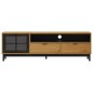vidaXL Mueble de TV con puerta de vidrio FLAM madera pino 158x40x50 cm vidaXL Mueble de TV con puerta de vidrio FLAM madera pino 158x40x50 cm