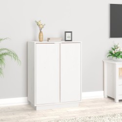 vidaXL Aparador de madera maciza de pino blanco 60x35x80 cm