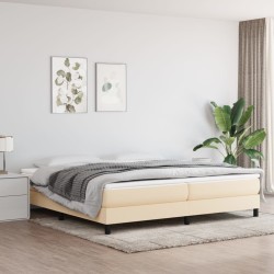 vidaXL Estructura de cama box spring tela color crema 200x200 cm