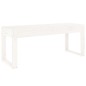 vidaXL Banco de jardín madera maciza de pino blanco 110x38x45 cm vidaXL Banco de jardín madera maciza de pino blanco 110x38x45 cm