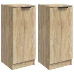 vidaXL Aparadores 2 uds madera contrachapada roble Sonoma 30x30x70 cm