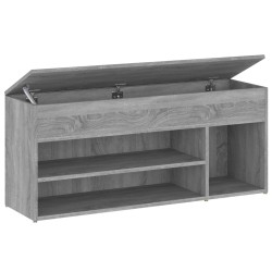 vidaXL Banco zapatero madera contrachapada gris Sonoma 105x30x45 cm