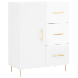vidaXL Aparador de madera contrachapada blanco brillante 69,5x34x90 cm