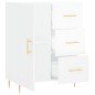 vidaXL Aparador de madera contrachapada blanco brillante 69,5x34x90 cm vidaXL Aparador de madera contrachapada blanco brillante 69,5x34x90 cm