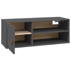 vidaXL Armario de pared de madera maciza de pino gris 80x30x30 cm