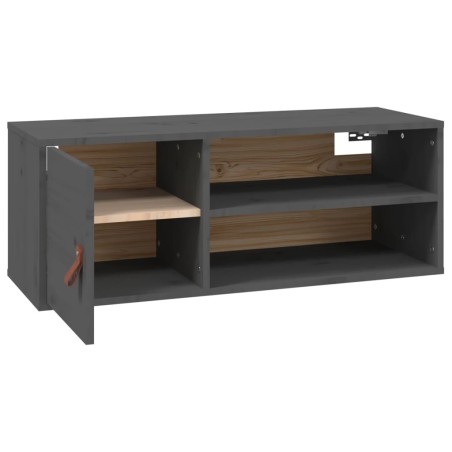 vidaXL Armario de pared de madera maciza de pino gris 80x30x30 cm