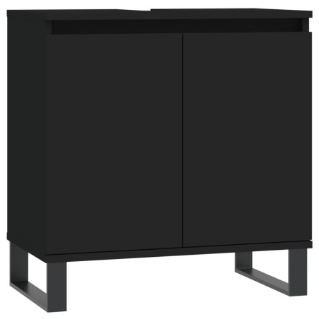 vidaXL Armario de baño madera de ingeniería negro 58x33x60 cm