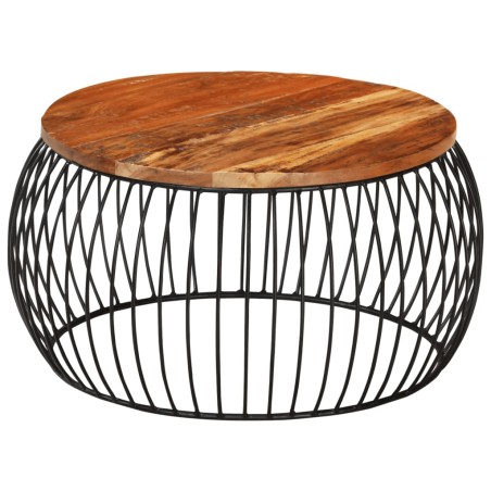 vidaXL Mesa de centro de madera maciza reciclada Ø68 cm 
