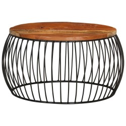vidaXL Mesa de centro de madera maciza reciclada Ø68 cm 