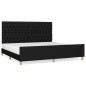 vidaXL Estructura de cama con cabecero de tela negro 200x200 cm vidaXL Estructura de cama con cabecero de tela negro 200x200 cm
