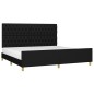 vidaXL Estructura de cama con cabecero de tela negro 200x200 cm vidaXL Estructura de cama con cabecero de tela negro 200x200 cm