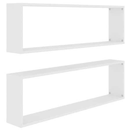 vidaXL Estante cubo de pared 2 uds madera contrachapada 100x15x30 cm