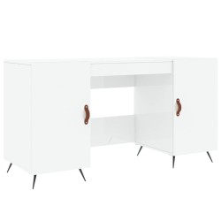 vidaXL Escritorio madera contrachapada blanco brillante 140x50x75 cm