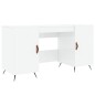 vidaXL Escritorio madera contrachapada blanco brillante 140x50x75 cm