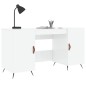 vidaXL Escritorio madera contrachapada blanco brillante 140x50x75 cm