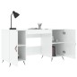 vidaXL Escritorio madera contrachapada blanco brillante 140x50x75 cm