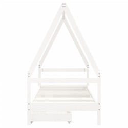vidaXL Estructura cama infantil y cajones madera pino blanco 90x190 cm