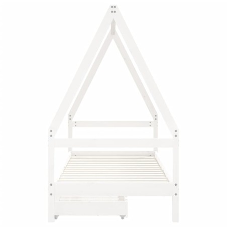 vidaXL Estructura cama infantil y cajones madera pino blanco 90x190 cm