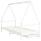 vidaXL Estructura cama infantil y cajones madera pino blanco 90x190 cm vidaXL Estructura cama infantil y cajones madera pino blanco 90x190 cm