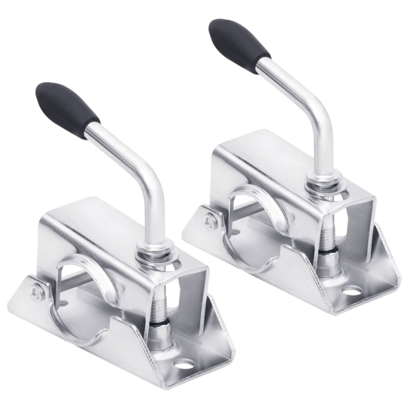 vidaXL Abrazaderas rueda jockey 2 uds acero galvanizado 13,5x6,5x14 cm vidaXL Abrazaderas rueda jockey 2 uds acero galvanizado 13,5x6,5x14 cm
