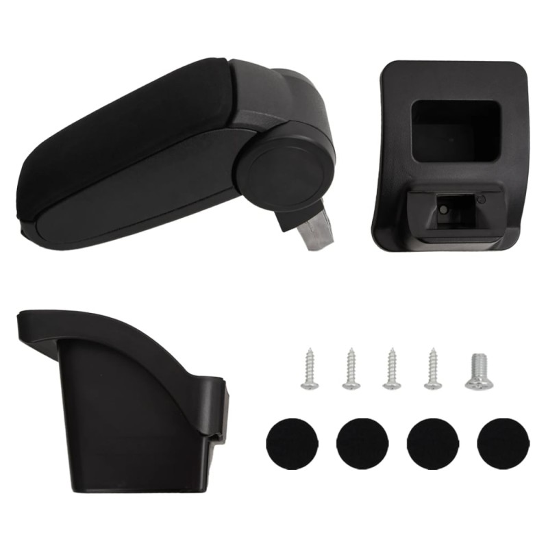vidaXL Reposabrazos para coche ABS negro 16x30x(40-50) cm