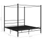 vidaXL Estructura de cama con dosel metal negro 180x200 cm vidaXL Estructura de cama con dosel metal negro 180x200 cm