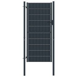 vidaXL Puerta de valla de PVC y acero gris antracita 100x204 cm
