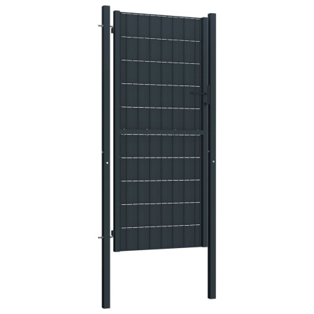 vidaXL Puerta de valla de PVC y acero gris antracita 100x204 cm