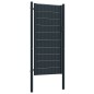 vidaXL Puerta de valla de PVC y acero gris antracita 100x204 cm vidaXL Puerta de valla de PVC y acero gris antracita 100x204 cm