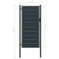 vidaXL Puerta de valla de PVC y acero gris antracita 100x204 cm vidaXL Puerta de valla de PVC y acero gris antracita 100x204 cm