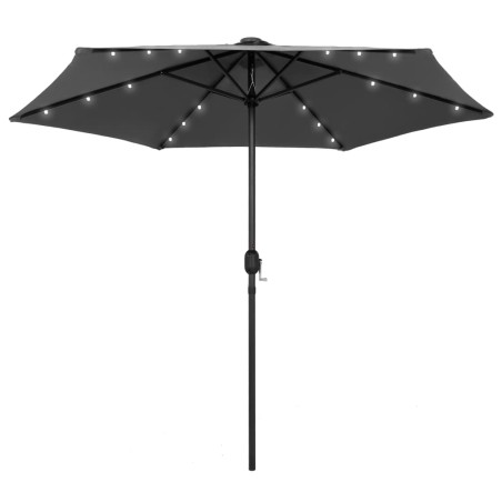 vidaXL Sombrilla con luces LED palo de aluminio antracita 270 cm