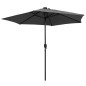 vidaXL Sombrilla con luces LED palo de aluminio antracita 270 cm vidaXL Sombrilla con luces LED palo de aluminio antracita 270 cm