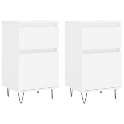 vidaXL Aparadores 2 uds madera de ingeniería blanco 40x35x70 cm