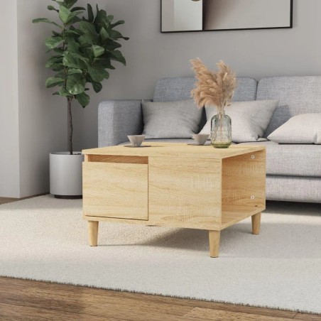 vidaXL Mesa de centro madera contrachapada roble Sonoma 55x55x36,5 cm