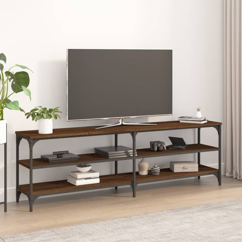 vidaXL Mueble de TV madera contrachapada roble marrón 160x30x50 cm vidaXL Mueble de TV madera contrachapada roble marrón 160x30x50 cm
