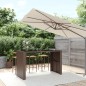vidaXL Mesa alta bar superficie vidrio ratán PE marrón 185x80x110 cm vidaXL Mesa alta bar superficie vidrio ratán PE marrón 185x80x110 cm