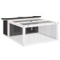vidaXL Conejera de madera maciza de pino gris 117,5x97x47,5 cm vidaXL Conejera de madera maciza de pino gris 117,5x97x47,5 cm