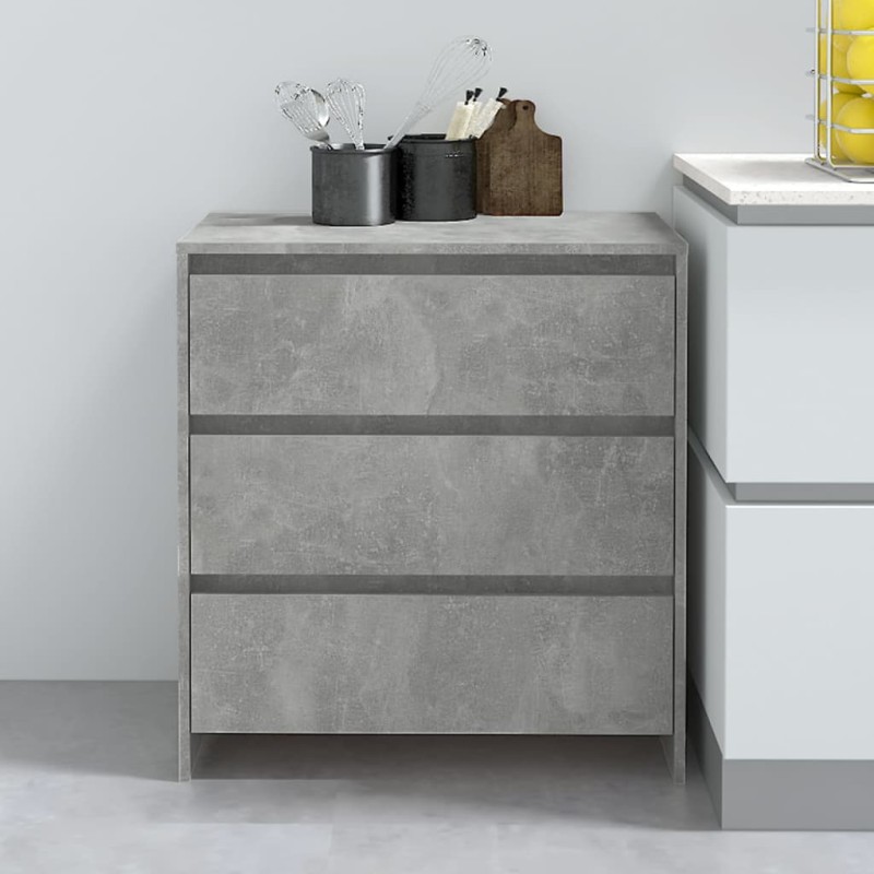 vidaXL Aparador de madera contrachapada gris hormigón 70x41x75 cm vidaXL Aparador de madera contrachapada gris hormigón 70x41x75 cm