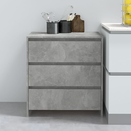 vidaXL Aparador de madera contrachapada gris hormigón 70x41x75 cm