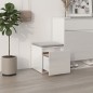 vidaXL Cajón taburete madera contrachapada blanco brillo 40,5x40x40 cm vidaXL Cajón taburete madera contrachapada blanco brillo 40,5x40x40 cm