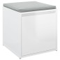 vidaXL Cajón taburete madera contrachapada blanco brillo 40,5x40x40 cm vidaXL Cajón taburete madera contrachapada blanco brillo 40,5x40x40 cm