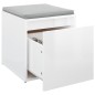 vidaXL Cajón taburete madera contrachapada blanco brillo 40,5x40x40 cm vidaXL Cajón taburete madera contrachapada blanco brillo 40,5x40x40 cm