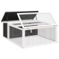 vidaXL Conejera de madera maciza de pino gris 117,5x97x47,5 cm vidaXL Conejera de madera maciza de pino gris 117,5x97x47,5 cm