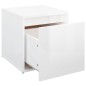 vidaXL Cajón taburete madera contrachapada blanco brillo 40,5x40x40 cm vidaXL Cajón taburete madera contrachapada blanco brillo 40,5x40x40 cm