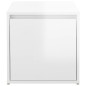 vidaXL Cajón taburete madera contrachapada blanco brillo 40,5x40x40 cm vidaXL Cajón taburete madera contrachapada blanco brillo 40,5x40x40 cm