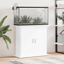 vidaXL Soporte de acuario madera ingeniería blanco brillo 81x36x73 cm