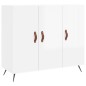 vidaXL Aparador de madera de ingeniería blanco brillo 90x34x80 cm vidaXL Aparador de madera de ingeniería blanco brillo 90x34x80 cm